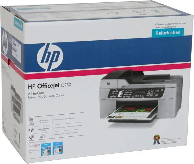 Alt view image 15 of 15 - HP Officejet J5780 Q8232AR Up to 30 ppm Black Print Speed 4800 x 1200 dpi Color Print Quality USB Thermal Inkjet MFC / All-In-One Color Printer