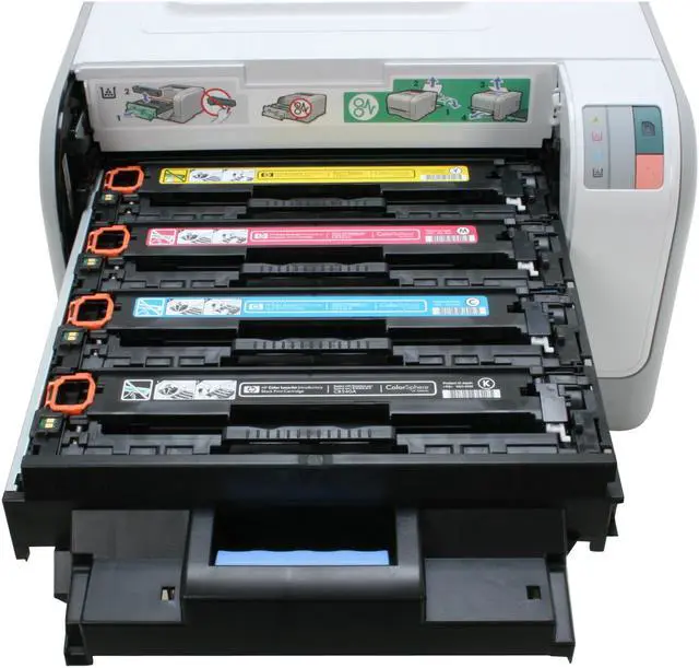 Alt view image 9 of 17 - HP LaserJet CP1215 CC376A Personal Up to 12 ppm 600 x 600 dpi Color Print Quality Color USB Laser Printer