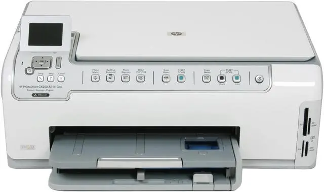 Alt view image 2 of 17 - HP Photosmart C6250 CC989A 4800 x 1200 dpi Color Print Quality Ethernet (RJ-45) / USB Thermal Inkjet MFC / All-In-One Color Printer