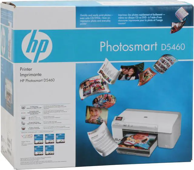 Alt view image 20 of 20 - HP Photosmart D5460 Q8421A Up to 33 ppm Black Print Speed 9600 x 2400 dpi Color Print Quality USB Thermal Inkjet Photo Color Printer