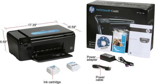 Alt view image 8 of 8 - HP Photosmart C4680 Q8418A Up to 29 ppm Black Print Speed 4800 x 1200 dpi Color Print Quality USB InkJet MFC / All-In-One Color Printer