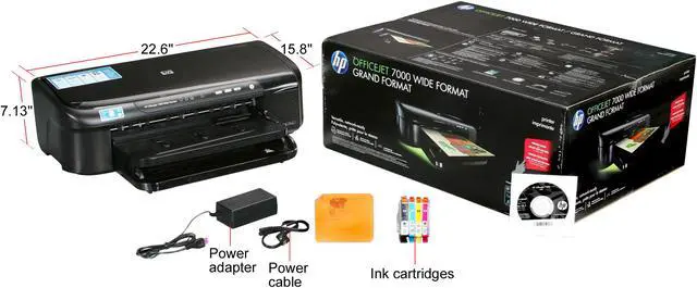 Alt view image 7 of 7 - HP Officejet 7000 C9299A Up to 33 ppm Black Print Speed 4800 x 1200 dpi Color Print Quality Ethernet (RJ-45) / USB InkJet Workgroup Color Printer