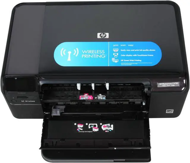 Alt view image 6 of 8 - HP Photosmart C4780 Q8380A Up to 29 ppm Black Print Speed 4800 x 1200 dpi Color Print Quality USB / Wi-Fi InkJet MFC / All-In-One Color Printer