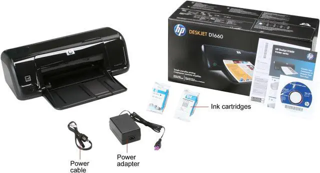 Alt view image 7 of 7 - HP Deskjet D1660 CB770A Up to 20 ppm Black Print Speed 4800 x 1200 dpi Color Print Quality USB InkJet Personal Color Printer
