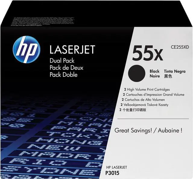 Main image of HP 55X High Yield LaserJet Toner Cartridge - Dual Pack - Black