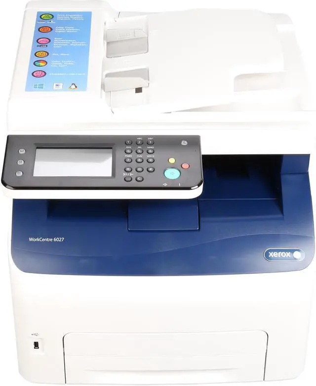 Alt view image 5 of 8 - Xerox WorkCentre 6027/NI Color Multifunction Printer, Print/Copy/Scan/Fax, Up to 18 ppm, USB/Ethernet And Wireless