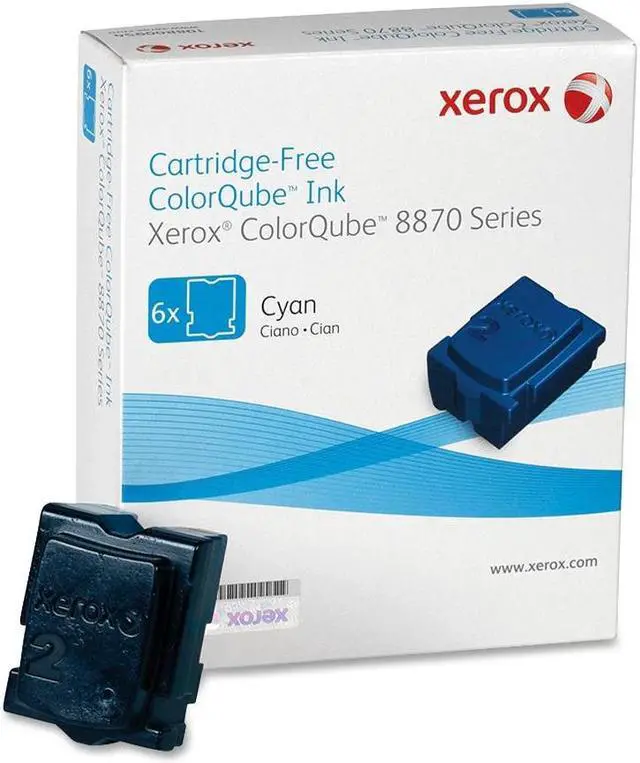 Main image of XEROX 108R00950 Genuine Solid Ink Cyan for ColorQube 8870 (6 sticks) Cyan
