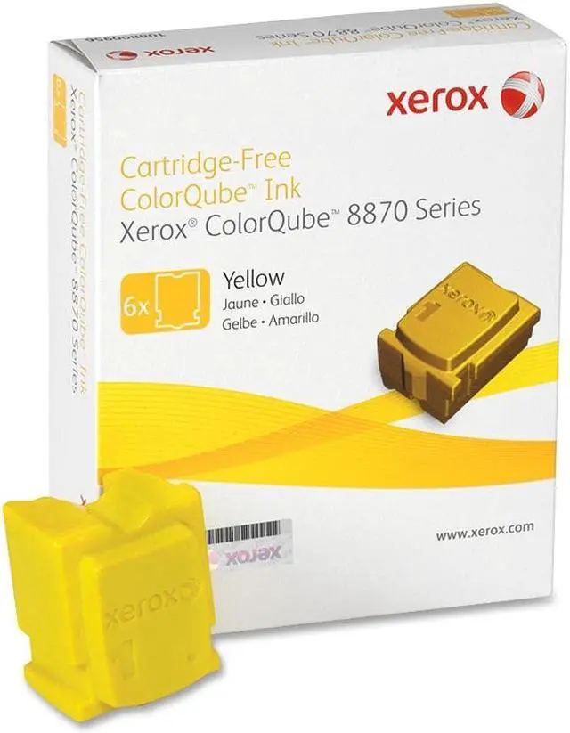 Main image of XEROX 108R00952 Genuine Solid Ink Yellow for ColorQube 8870 (6 sticks) Yellow