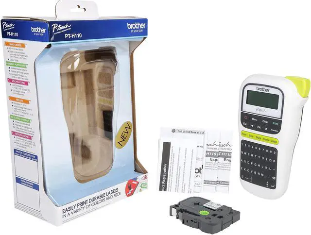 Alt view image 9 of 9 - Brother P-touch PT-H110 Easy, Portable Label Maker, Thermal Transfer, 180 dpi, 20mm./sec, Up to 2 Print Lines, Manual Cutter