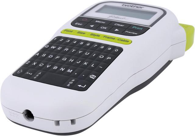 Brother PT-H110 Label Maker, P-Touch Label Printer, Handheld, QWERTY  Keyboard, Up to 12mm Labels, Includes 12mm Black on White Tape Cassette