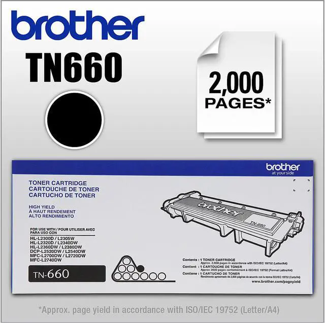 Alt view image 2 of 2 - Brother TN660 High Yield Toner Cartridge - 2 Pack - Black