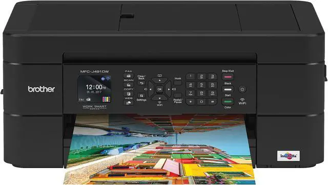 Alt view image 2 of 3 - Brother MFC-J491DW Wireless Color All-in-One Inkjet Printer with Mobile Device and Duplex Printing