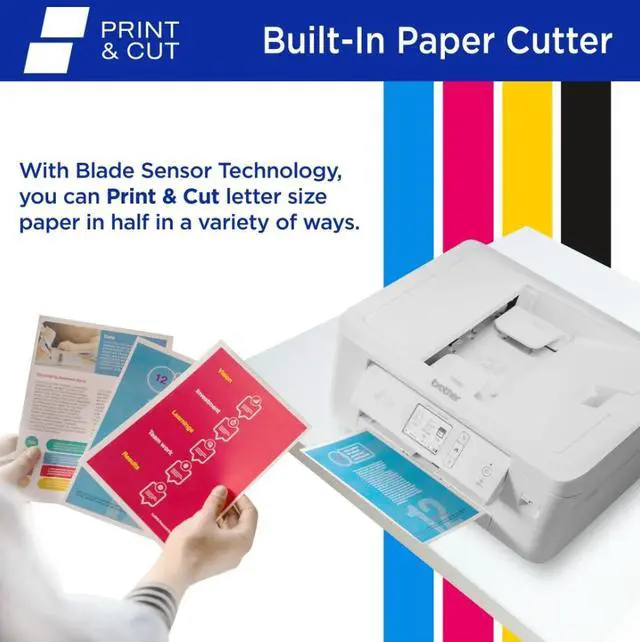 Alt view image 4 of 9 - Brother MFC-J1800DW Print & Cut All-in-One Color Inkjet Printer with automatic paper cutter