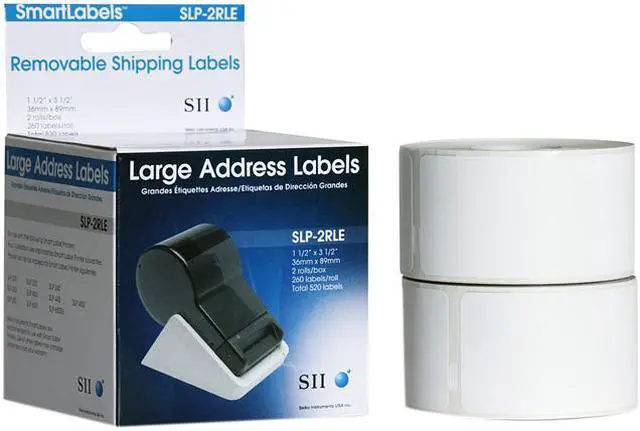 Main image of Seiko Self-Adhesive Address Labels, 1-1/2 x 3-1/2, White, 520/Box