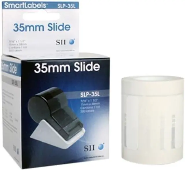 Main image of Seiko Self-Adhesive 35mm Slide Labels, 7/16 x 1-1/2, White, 300/Box
