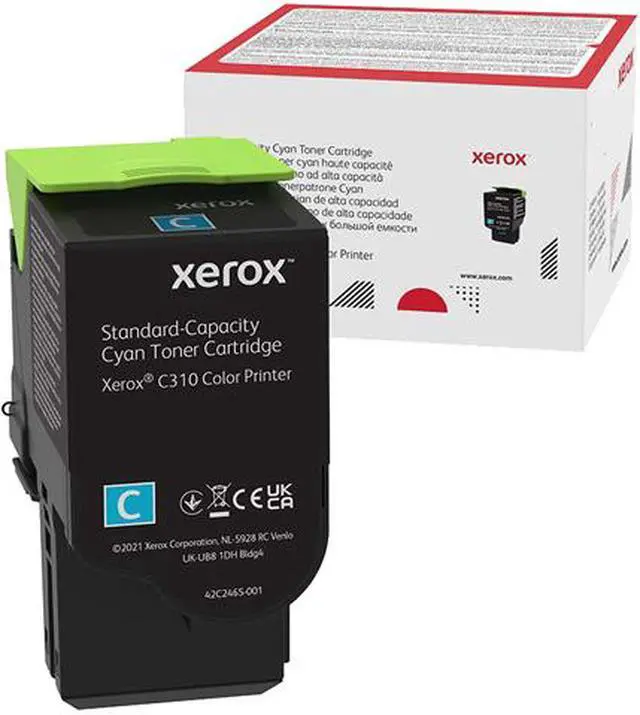 Main image of Genuine Xerox Cyan High Capactiy Toner Cartridge, Xerox C310 Color Printer, (Use & Return)