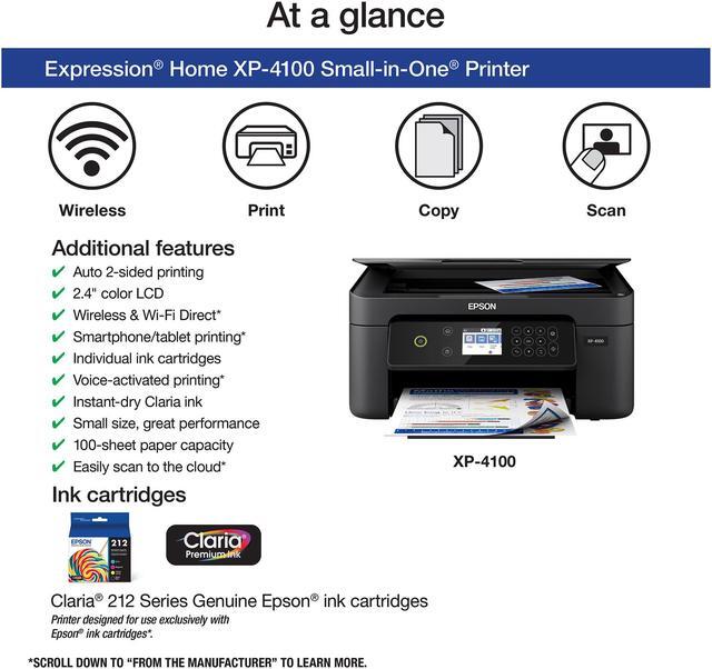 Alt view image 3 of 8 - Epson Expression Home XP-4100 Wireless Color Printer with Scanner and Copier