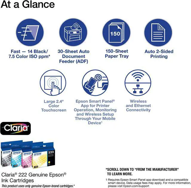 Alt view image 18 of 20 - Epson WorkForce WF-2960 All In One Printer