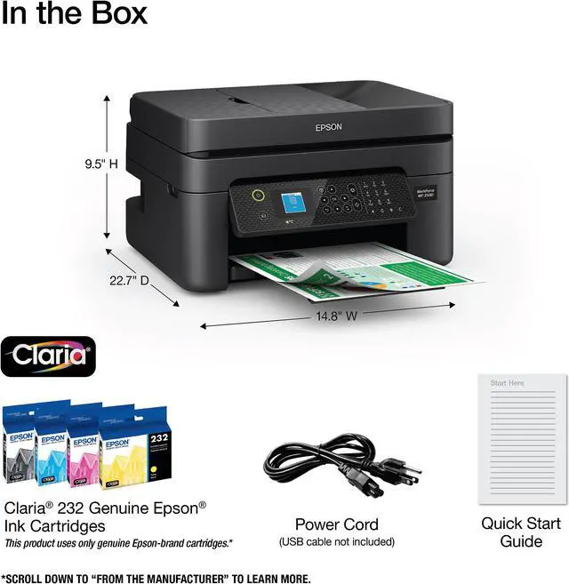 Alt view image 11 of 13 - Epson WorkForce WF-2930 Wireless All-in-One Printer