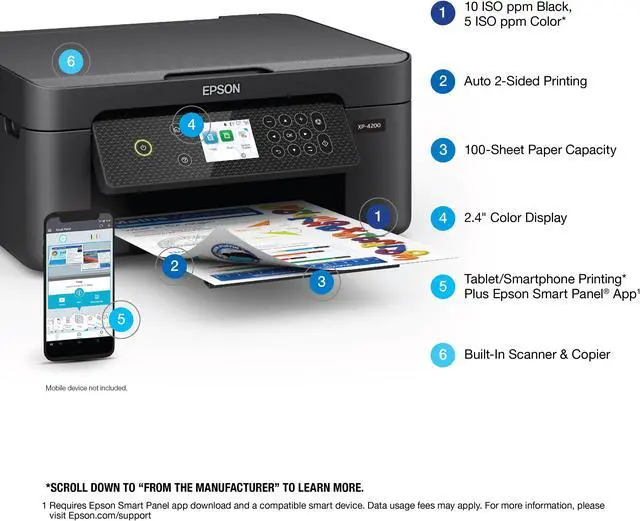 Alt view image 4 of 6 - Epson Expression Home XP-4200 Wireless Color All-in-One Printer
