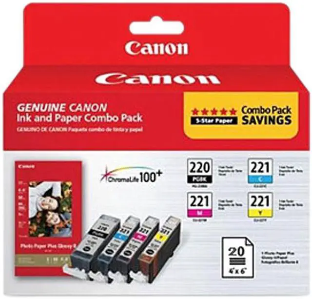 Main image of Canon PGI-220/CLI-221 Ink And Paper Combo Pack, 2945B007