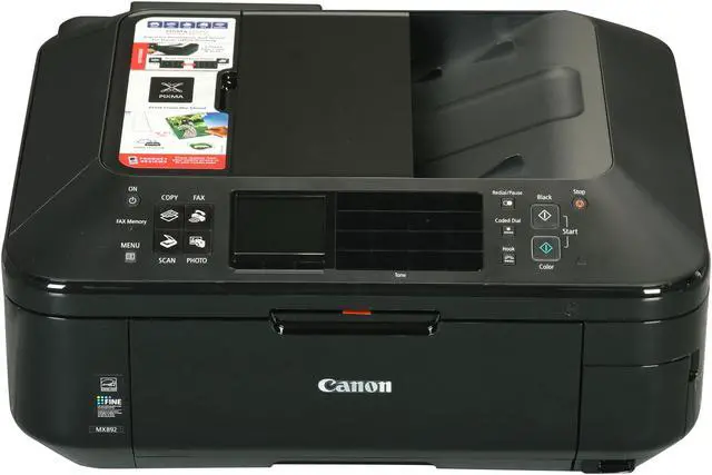 Alt view image 3 of 10 - Canon PIXMA MX892 Up to 12.5 ipm (ESAT) Black Print Speed 9600 x 2400 dpi Color Print Quality Wireless LAN (IEEE 802.11b/g/n) InkJet MFP Color Printer