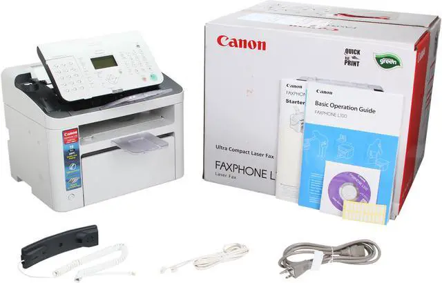 Alt view image 8 of 8 - Canon FAXPHONE L100 (5258B001AA) 33.6Kbps Monochrome Laser Fax Machine