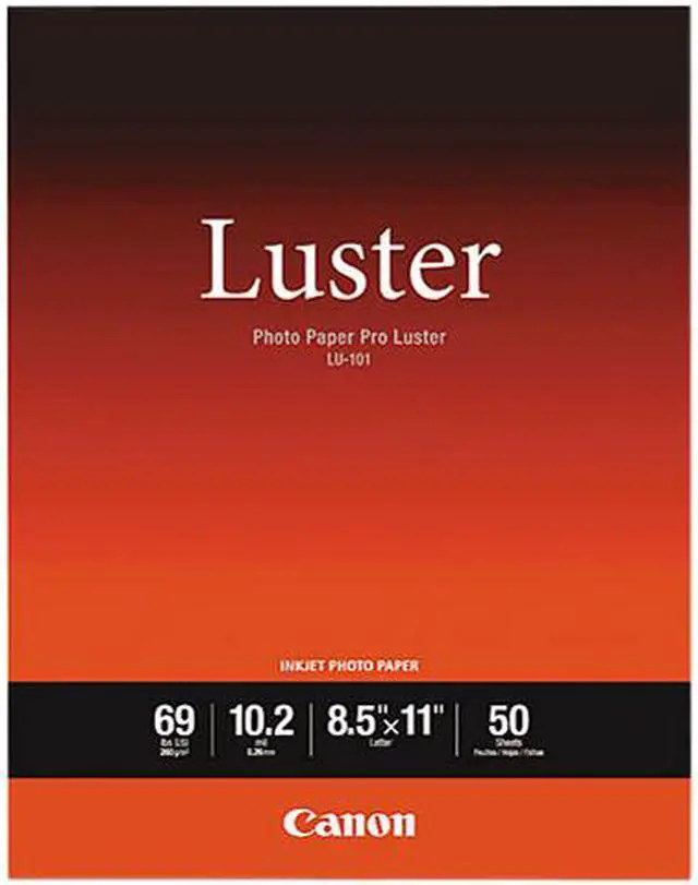Main image of Canon LU-101 Luster Inkjet Photo Paper(6211B004), 8 1/2" x 11", White, 50 Sheets/Pack