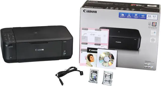 Alt view image 9 of 9 - Canon PIXMA MG4220 ESAT: 9.9 ipm Black Print Speed 4800 x 1200 dpi Color Print Quality USB / Wi-Fi InkJet MFP Color Printer