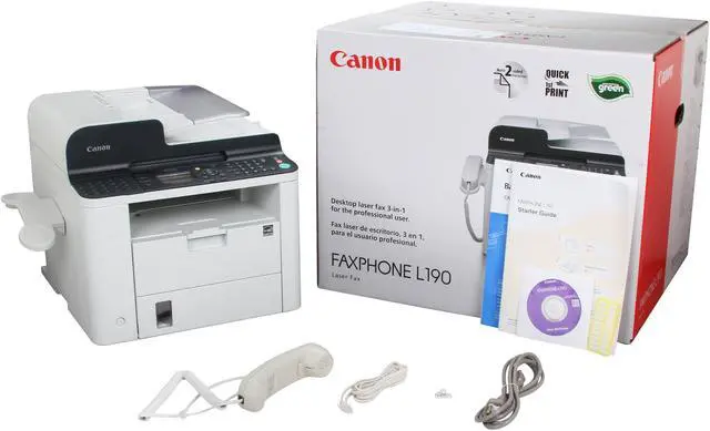Alt view image 10 of 11 - Canon FAXPHONE L190 Monochrome Multifunction Laser Printer