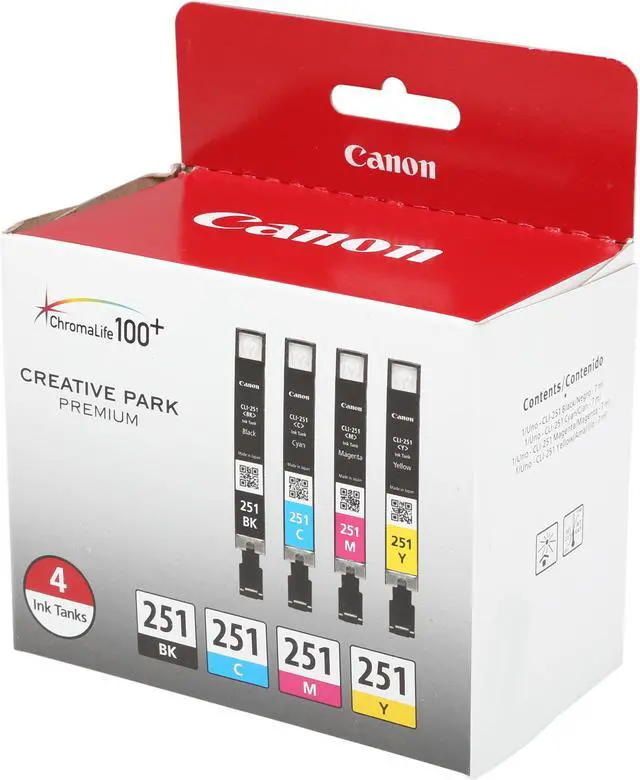 Alt view image 2 of 5 - Canon CLI-251 Ink Cartridge - Combo Pack - Black/Cyan/Magenta/Yellow