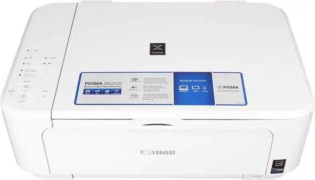 Alt view image 6 of 8 - Canon PIXMA MG3520 Wireless Photo All-in-One Inkjet Printer, White