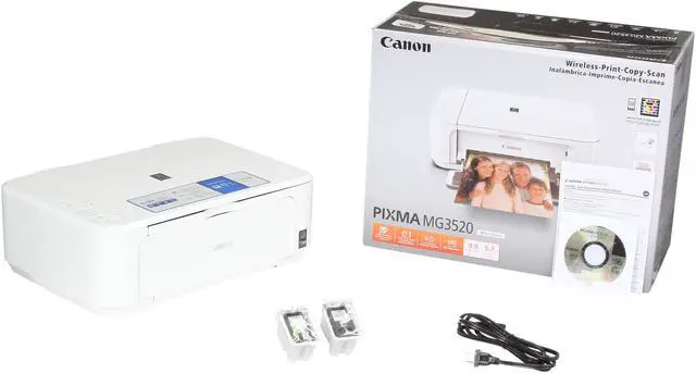 Alt view image 8 of 8 - Canon PIXMA MG3520 Wireless Photo All-in-One Inkjet Printer, White