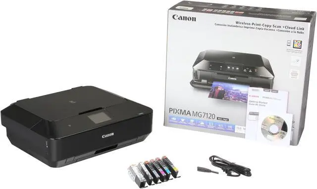 Alt view image 8 of 8 - Canon PIXMA MG7120 ESAT: Approx. 15.0 ipm Black Print Speed 9600 x 2400 dpi Color Print Quality Ethernet (RJ-45) / USB / Wi-Fi InkJet MFC / All-In-One Color Black Photo Printer