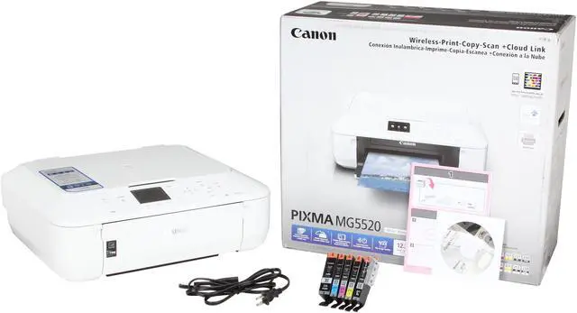 Alt view image 7 of 7 - Canon PIXMA MG5520 (White) Wireless Color Multifunction Inkjet Printer