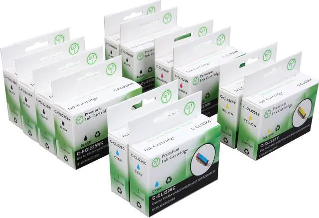 Alt view image 2 of 6 - Green Project Compatible Ink Cartridge Replacement for Canon PGI225 & CLI226 (4pc. Canon PGI225 & 2 Black 2 Cyan 2 Magenta 2 Yellow Canon CLI226) 12 Pack