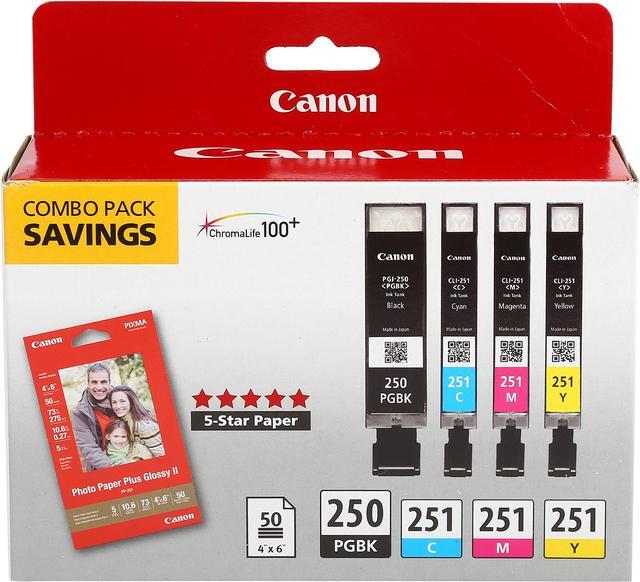 Main image of Canon PGI-250/CLI-251 Ink Cartridge - Combo Pack - Pigmented Black/Cyan/Magenta/Yellow/Paper