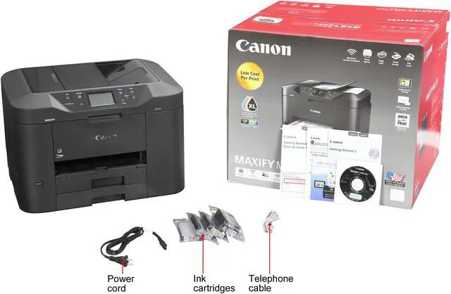 Alt view image 9 of 9 - Canon MAXIFY MB2720 ESAT: 24.0 ipm Black Print Speed 600 x 1200 dpi Color Print Quality Ethernet (RJ-45) / USB / Wi-Fi InkJet MFC / All-In-One Color Printer - Inkjet Printers