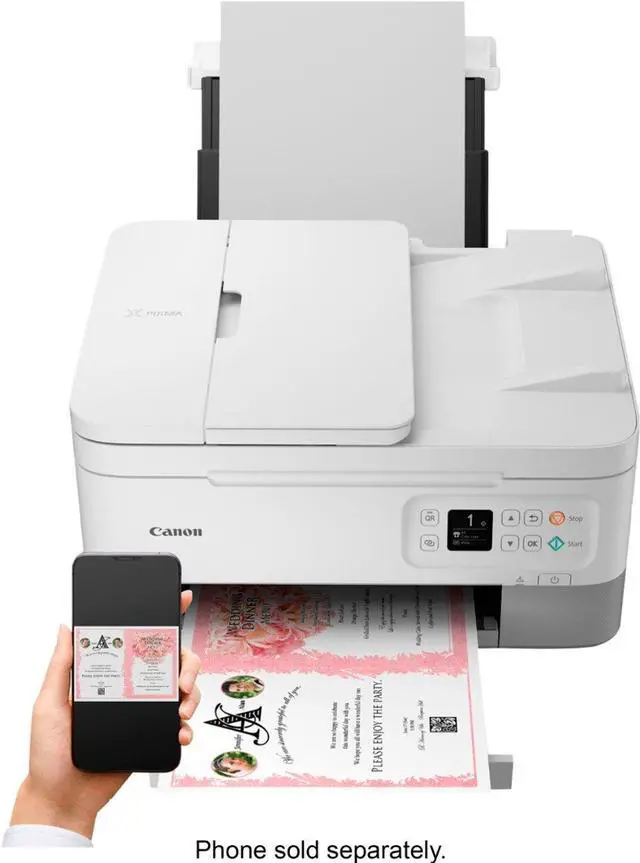 Alt view image 3 of 3 - Canon PIXMA TR7020A Wireless Inkjet All-In-One Printer - White 4460C073