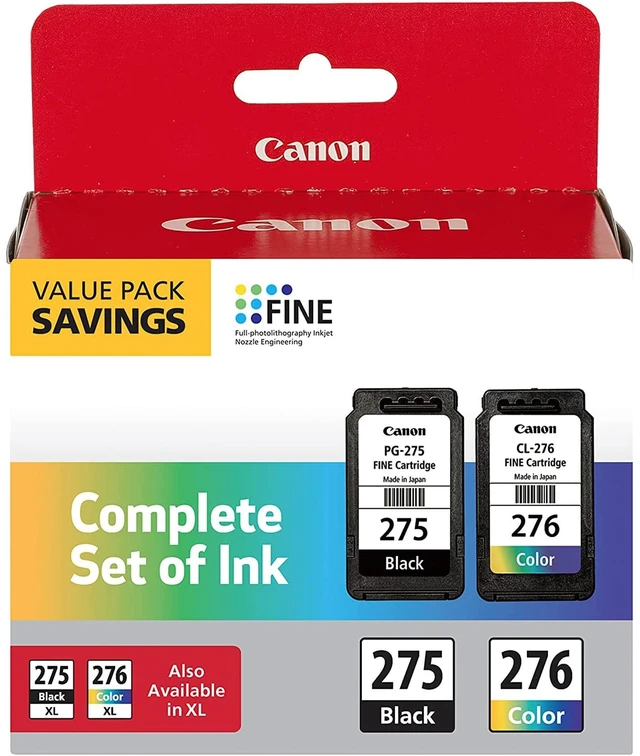 Alt view image 2 of 2 - Canon PG275CL276VP Original Inkjet Ink Cartridge - Multicolor - Black/Color - 5.6 mL Black, 6.2 mL Color - PG275CL276VP