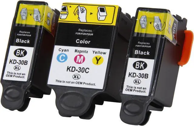 Alt view image 2 of 4 - Green Project Compatible Ink Cartridge Replacement for Kodak 30X (2pc 30XLBK & 1pc 30XLC) 3 Pack