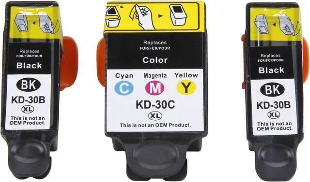Alt view image 3 of 4 - Green Project Compatible Ink Cartridge Replacement for Kodak 30X (2pc 30XLBK & 1pc 30XLC) 3 Pack