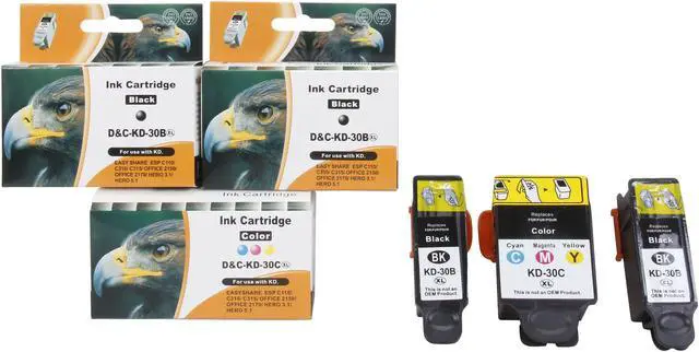 Alt view image 4 of 4 - Green Project Compatible Ink Cartridge Replacement for Kodak 30X (2pc 30XLBK & 1pc 30XLC) 3 Pack