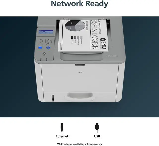 Alt view image 10 of 13 - RICOH 132 P Black and White Laser Printer
