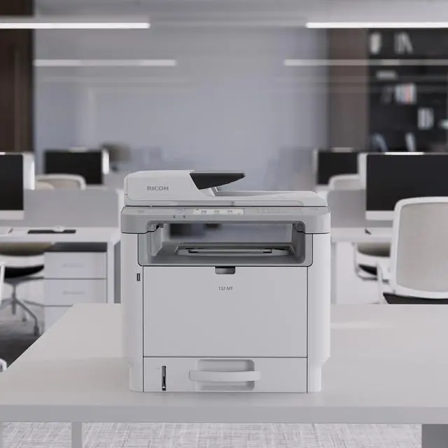 Alt view image 8 of 13 - RICOH 132 MF Black and White Multifunction Laser Printer