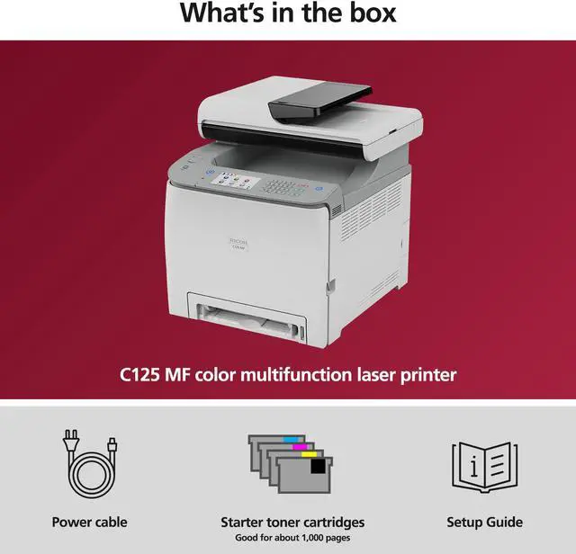 Alt view image 9 of 13 - RICOH C125 MF Color Multifunction Laser Printer
