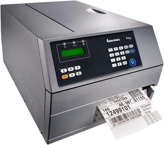 Main image of Honeywell (Intermec) PX6C 6” Industrial Thermal Transfer Label Printer, 203 dpi, 32MB/16MB, RS232, USB, USB Host, Ethernet, Parallel, Universal Firmware - PX6C011000000020