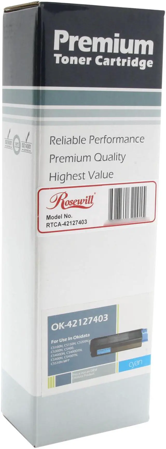 Main image of Rosewill RTCA-42127403 High Yield Cyan Toner Replaces Oki Data 42127403 42804503