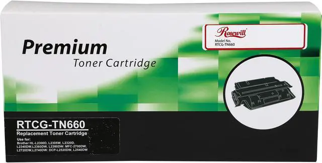 Main image of Rosewill RTCG-TN660 Economy Compatible Toner Cartridge (Replaces Brother TN-660, TN-630) 2,600 Pages Yield, Black