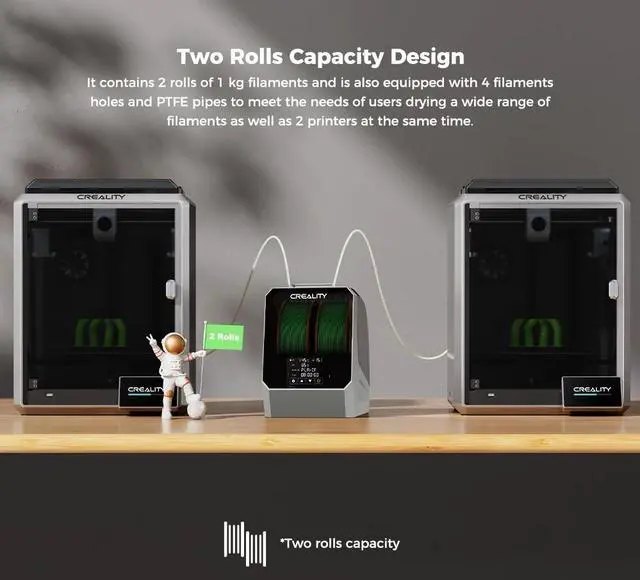 Alt view image 4 of 5 - Creality Space Pi Filament Dryer Plus, Two Rolls Capacity Design, Double Drying | 4005010074